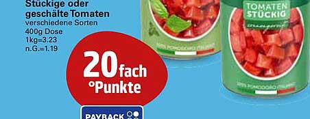 Stückige oder geschälte Tomaten 400g Dose – verschiedene Sorten