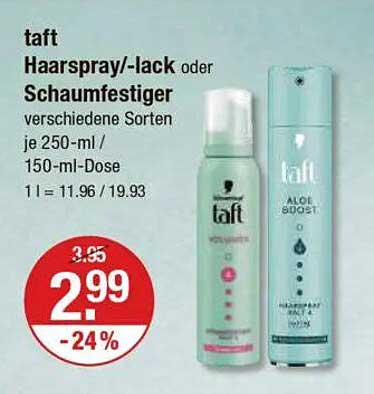 taft Haarspray/-lack oder Schaumfestiger verschiedene Sorten