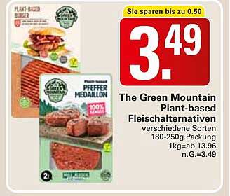 The Green Mountain Plant-based Fleischalternativen, verschiedene Sorten