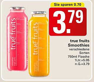 true fruits Smoothies verschiedene Sorten 750ml Flasche