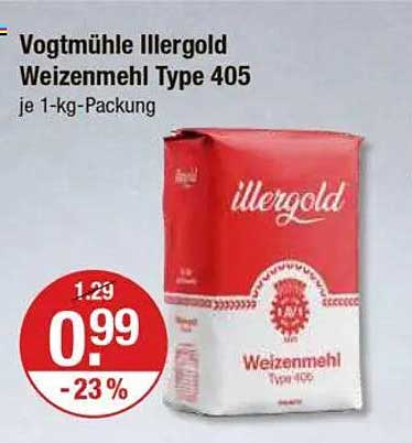 Vogtmühle Illergold Weizenmehl Type 405 1-kg-Packung
