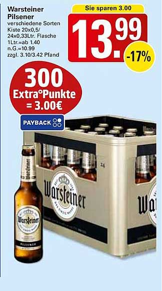 Warsteiner Pilsener Kiste 20x0,5l