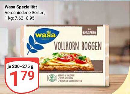 Wasa Spezialität Vollkorn Roggen, 1 kg: 7,62–8,95