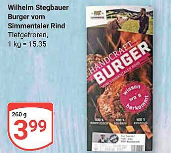 Wilhelm Stegbauer Burger vom Simmentaler Rind, 260 g