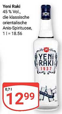 Yeni Raki 0,7 l – die klassische orientalische Anis-Spirituose