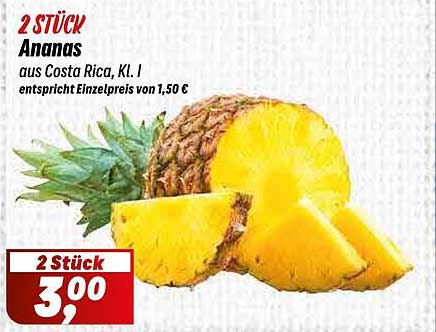 2 Stück Ananas aus Costa Rica, Kl. I