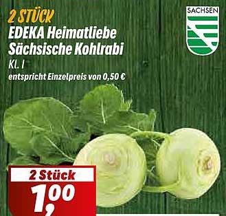 2 Stück EDEKA Heimatliebe Sächsische Kohlrabi