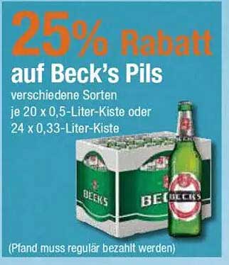 25% Rabatt auf Beck's Pils