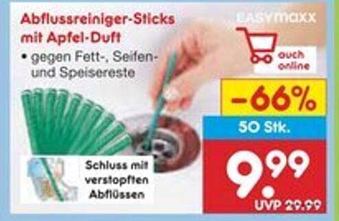 Abflussreiniger-Sticks mit Apfel-Duft