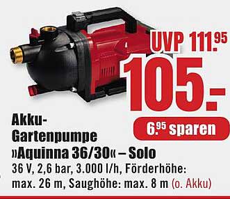Akku-Gartenpumpe »Aquinna 36/30« – Solo