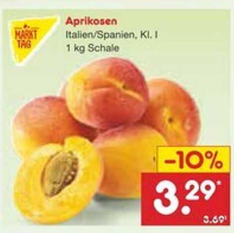 Aprikosen, Italien/Spanien, Kl. I, 1 kg Schale