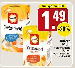 Aurora Mehl verschiedene Sorten 1000g Packung