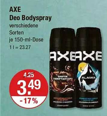 AXE Deo Bodyspray verschiedene Sorten je 150-ml-Dose