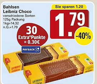 Bahlsen Leibniz Choco verschiedene Sorten 125g Packung
