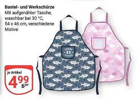 Bastel- und Werksschürze mit aufgenähter Tasche