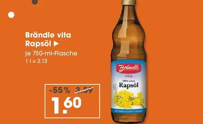 Brändle vita Rapsöl 750 ml