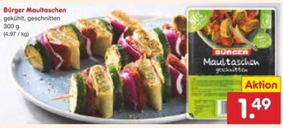Bürger Maultaschen (300 g) – jetzt nur 1,49 €!