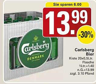 Carlsberg Bier Kiste 20x0,5L