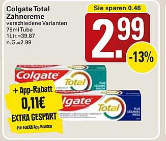 Colgate Total Zahnpasta 75ml Tube