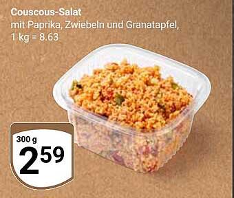 Couscous-Salat mit Paprika, Zwiebeln und Granatapfel