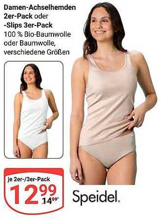 Damen-Achselhemden 2er-Pack oder -Slips 3er-Pack