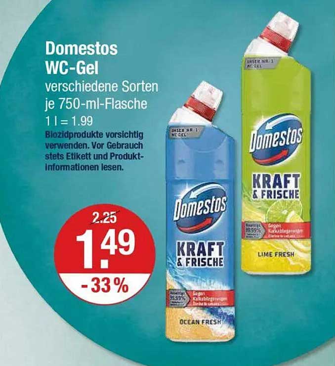 Domestos WC-Gel verschiedene Sorten je 750-ml-Flasche