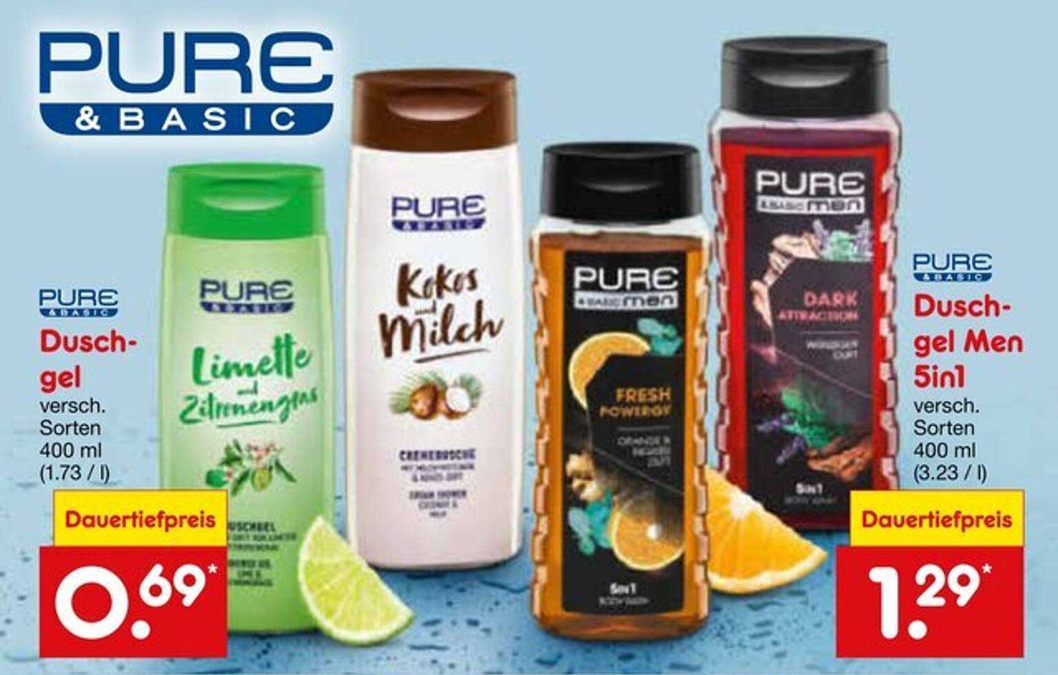 Duschgel Limette und Zitronengras 400 ml & Duschgel Men 5in1 400 ml