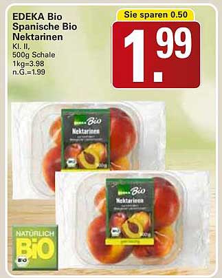 EDEKA Bio Spanische Bio Nektarinen 500g