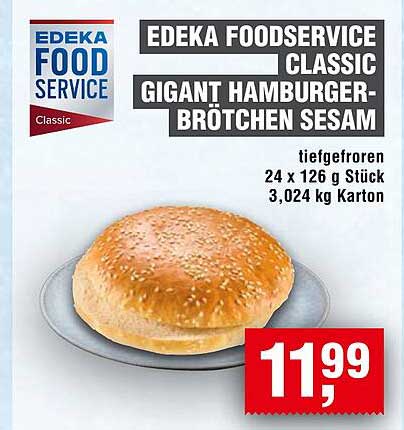 EDEKA FOODSERVICE CLASSIC GIGANT HAMBURGER-BRÖTCHEN SESAM