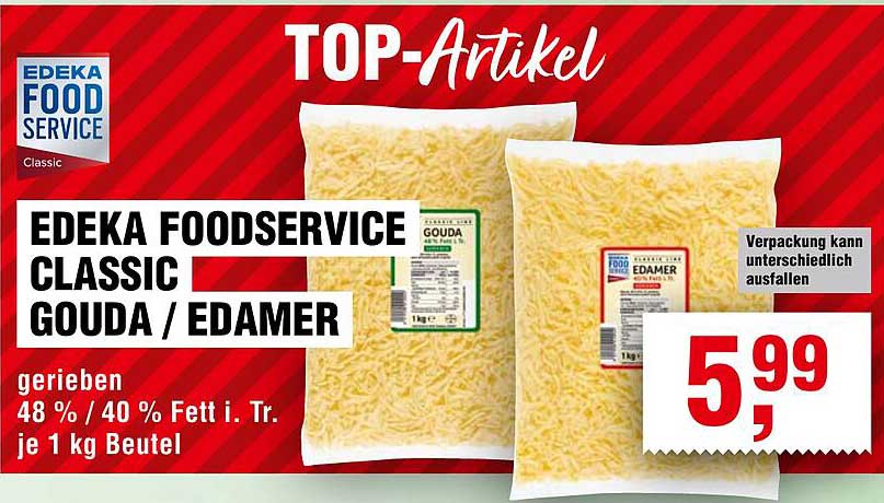 EDEKA FoodsERVICE Classic Gouda / Edamer 1 kg