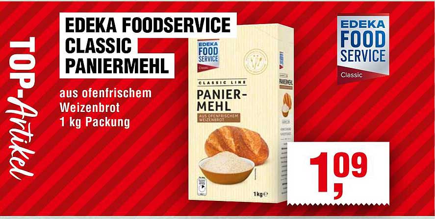 EDEKA FOODSERVICE CLASSIC PANIERMEHL aus ofenfrischem Weizenbrot 1 kg Packung