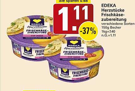 EDEKA Herzstücke Frischkäsezubereitung verschiedene Sorten 150g Becher