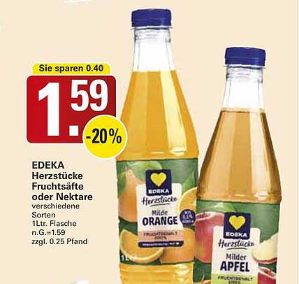 EDEKA Herzstücke Fruchtsäfte oder Nektare 1L - Verschiedene Sorten
