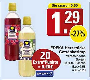 EDEKA Herzstücke Getränkesirup - verschiedene Sorten