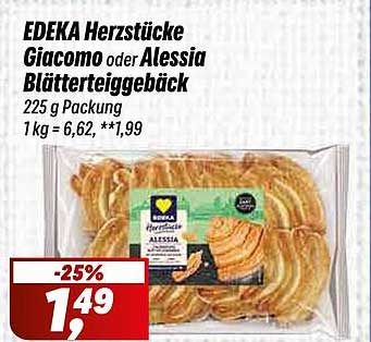 EDEKA Herzstücke Giacomo oder Alessia Blätterteiggebäck 225 g