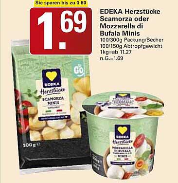 EDEKA Herzstücke Scamorza oder Mozzarella di Bufala Minis