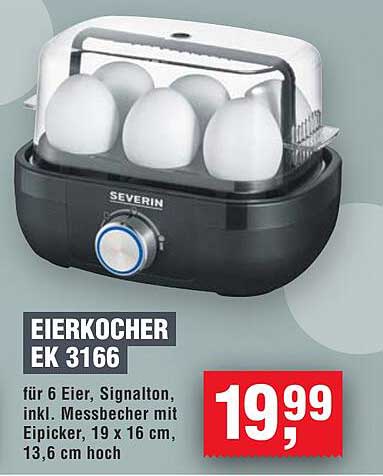 Eierkocher EK 3166 für 6 Eier, Signaltone, inkl. Messbecher mit Eipicker