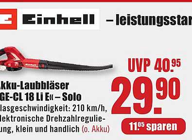 Einhell Akku-Laubbläser GE-CL 18 Li E – Solo