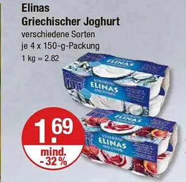 Elinas Griechischer Joghurt - verschiedene Sorten je 4 x 150-g-Packung