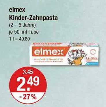 elmex Kinder-Zahnpaste (2 – 6 Jahre) je 50-ml-Tube