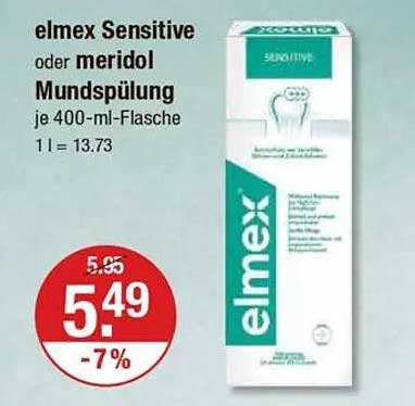 elmex Sensitive oder meridol Mundspülung je 400-ml-Flasche