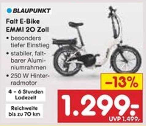 Falt E-Bike EMMI 20 Zoll von Blaupunkt