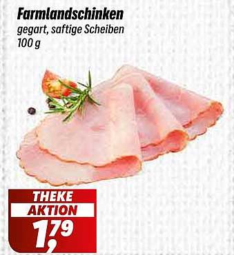 Farmlandschinken, gegart, saftige Scheiben 100 g