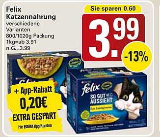 Felix Katzennahrung verschiedene Varianten 800/1020g Packung