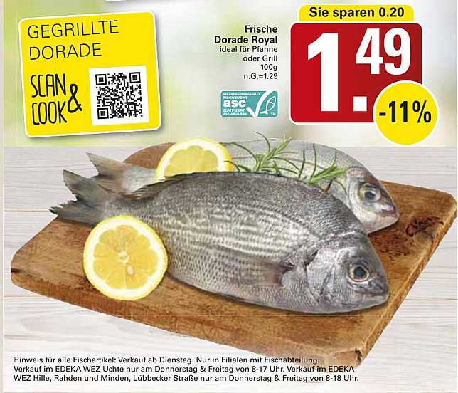 Frische Dorade Royal - ideal für Pfanne oder Grill