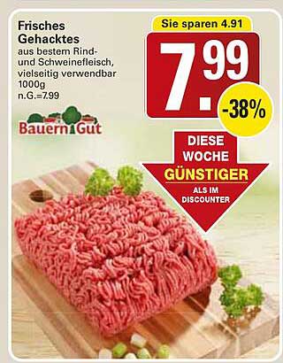 Frisches Gehacktes aus bestem Rind- und Schweinefleisch