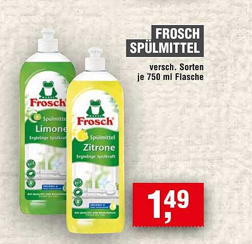 Frosch Spülmittel - verschiedene Sorten je 750 ml Flasche