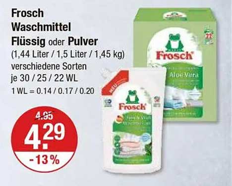 Frosch Waschmittel Flüssig oder Pulver