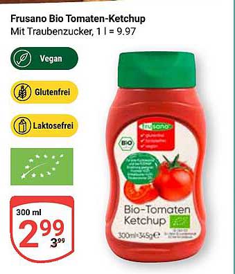 Frusano Bio Tomaten-Ketchup, 300 ml