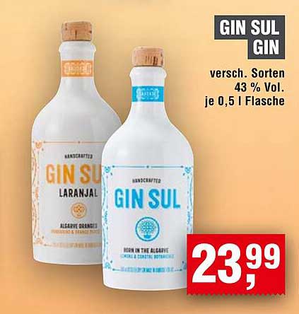 GIN SUL GIN - Verschiedene Sorten, 43 % Vol, je 0,5 l Flasche